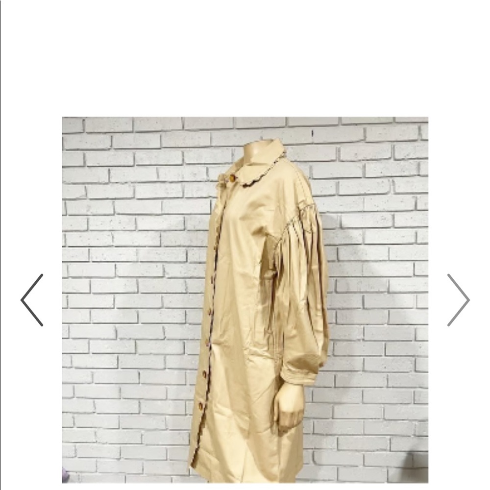 Kika Vargas Target Tan Scallop Edge Trench Coat Small